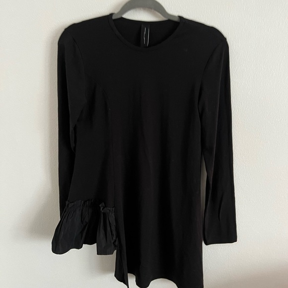 Amma Asymmetrical Ruffle Black Top, size small - Picture 5 of 7